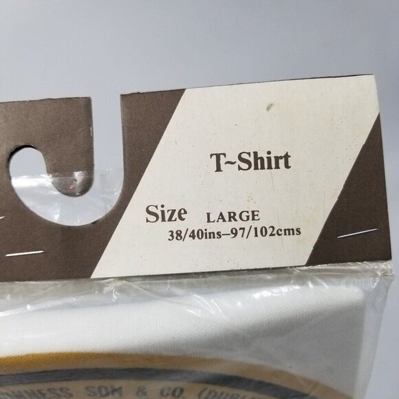 Vintage Traditional Craft Mens Guiness T Shirt L White Tex Print Ireland New - Picture 3 of 4